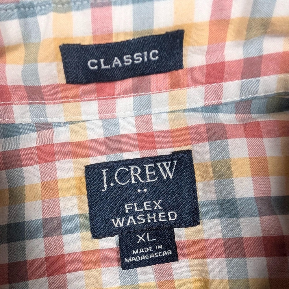 J Crew Shirt Mens XL Multicolor Check Flex Washed Classic LS Button Down NEW - Picture 3 of 10